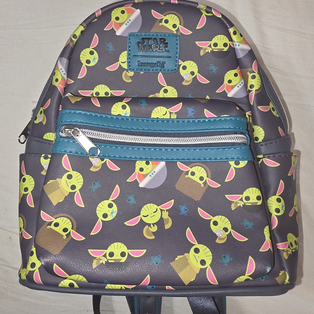 Loungefly Baby Yoda Grogu The Child Star Wars Disney Mini Backpack Purse Bag!